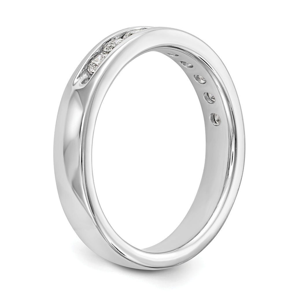 14K White Gold 9-Stone 1/2 carat Round Diamond Complete Channel Band