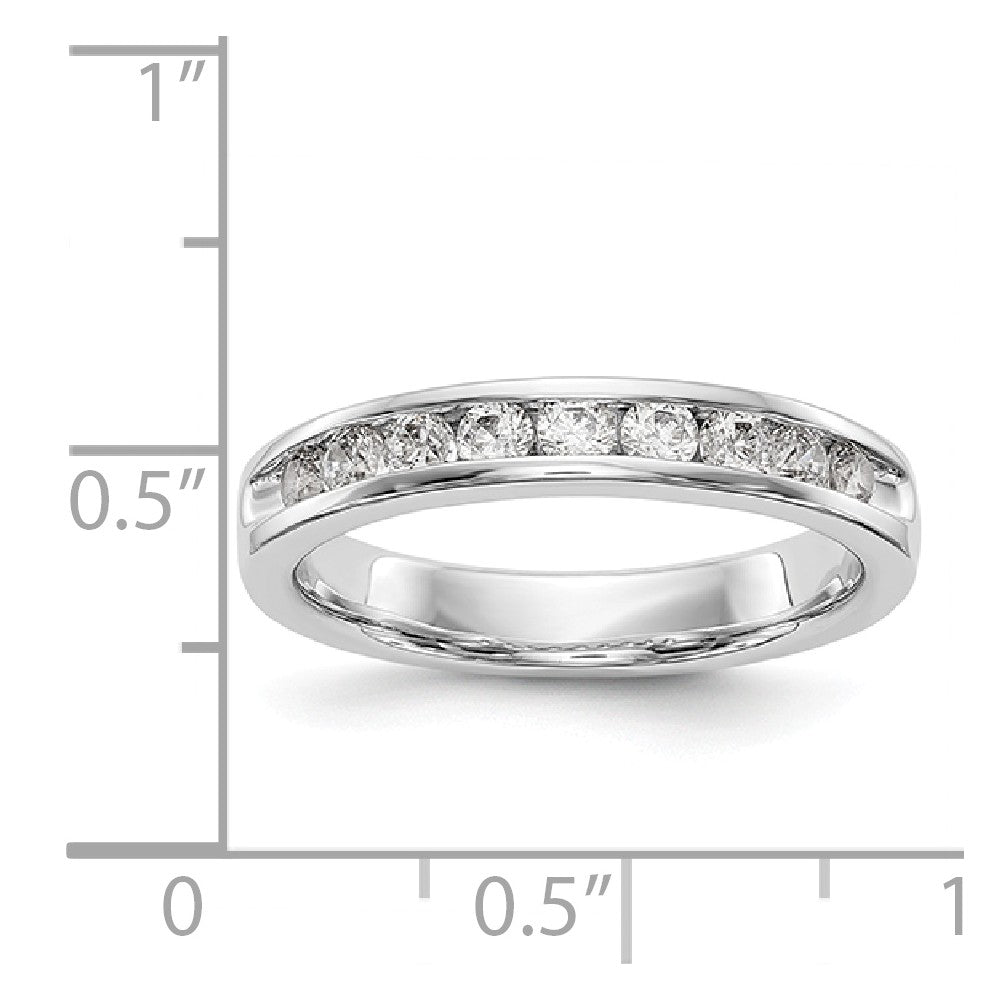 14K White Gold 9-Stone Diamond Channel Band