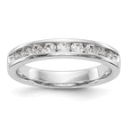 14K White Gold 9-Stone 1/2 carat Round Diamond Complete Channel Band