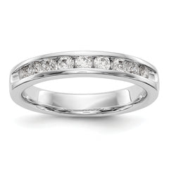 14K White Gold 9-Stone 1/2 carat Round Diamond Complete Channel Band - 6
