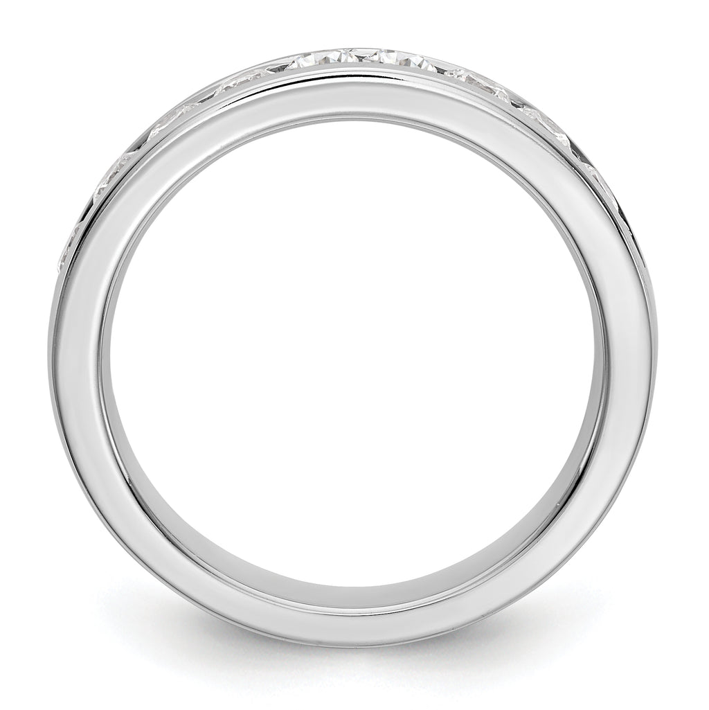 14K White Gold 9-Stone 3/4 carat Round Diamond Complete Channel Band