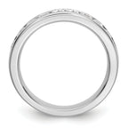 14K White Gold 9-Stone 3/4 carat Round Diamond Complete Channel Band