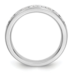 14K White Gold 9-Stone 3/4 carat Round Diamond Complete Channel Band