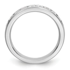14K White Gold 9-Stone 3/4 carat Round Diamond Complete Channel Band - 6