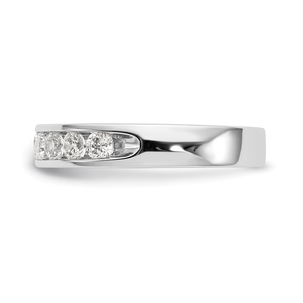 14K White Gold 9-Stone 3/4 carat Round Diamond Complete Channel Band