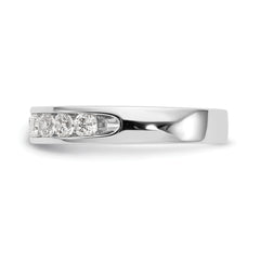 14K White Gold 9-Stone 3/4 carat Round Diamond Complete Channel Band