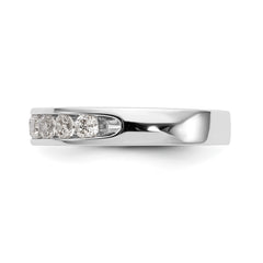 14K White Gold 9-Stone 3/4 carat Round Diamond Complete Channel Band - 6