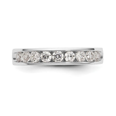 14K White Gold 9-Stone 3/4 carat Round Diamond Complete Channel Band - 6