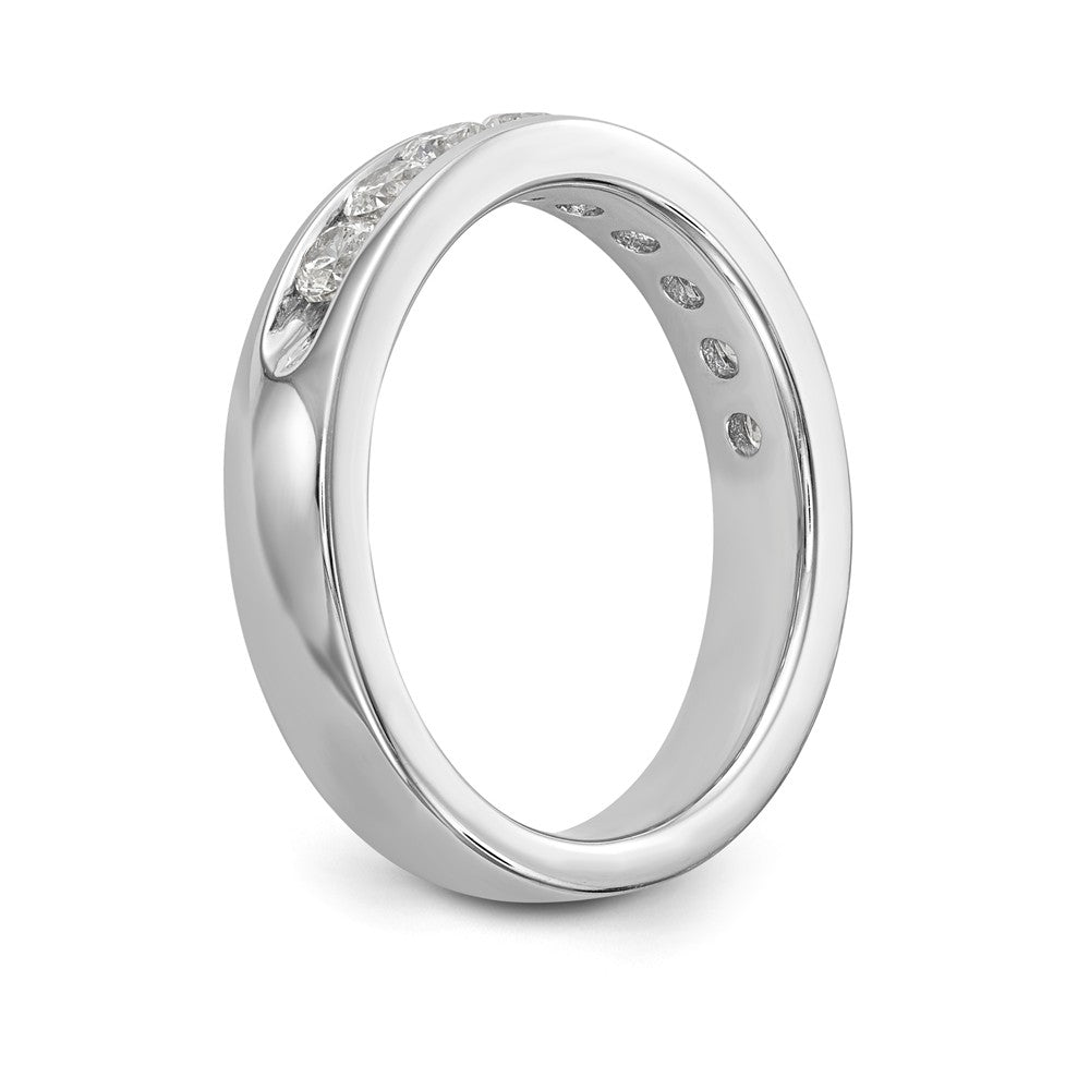 14K White Gold 9-Stone 3/4 carat Round Diamond Complete Channel Band - 6