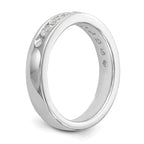 14K White Gold 9-Stone 3/4 carat Round Diamond Complete Channel Band