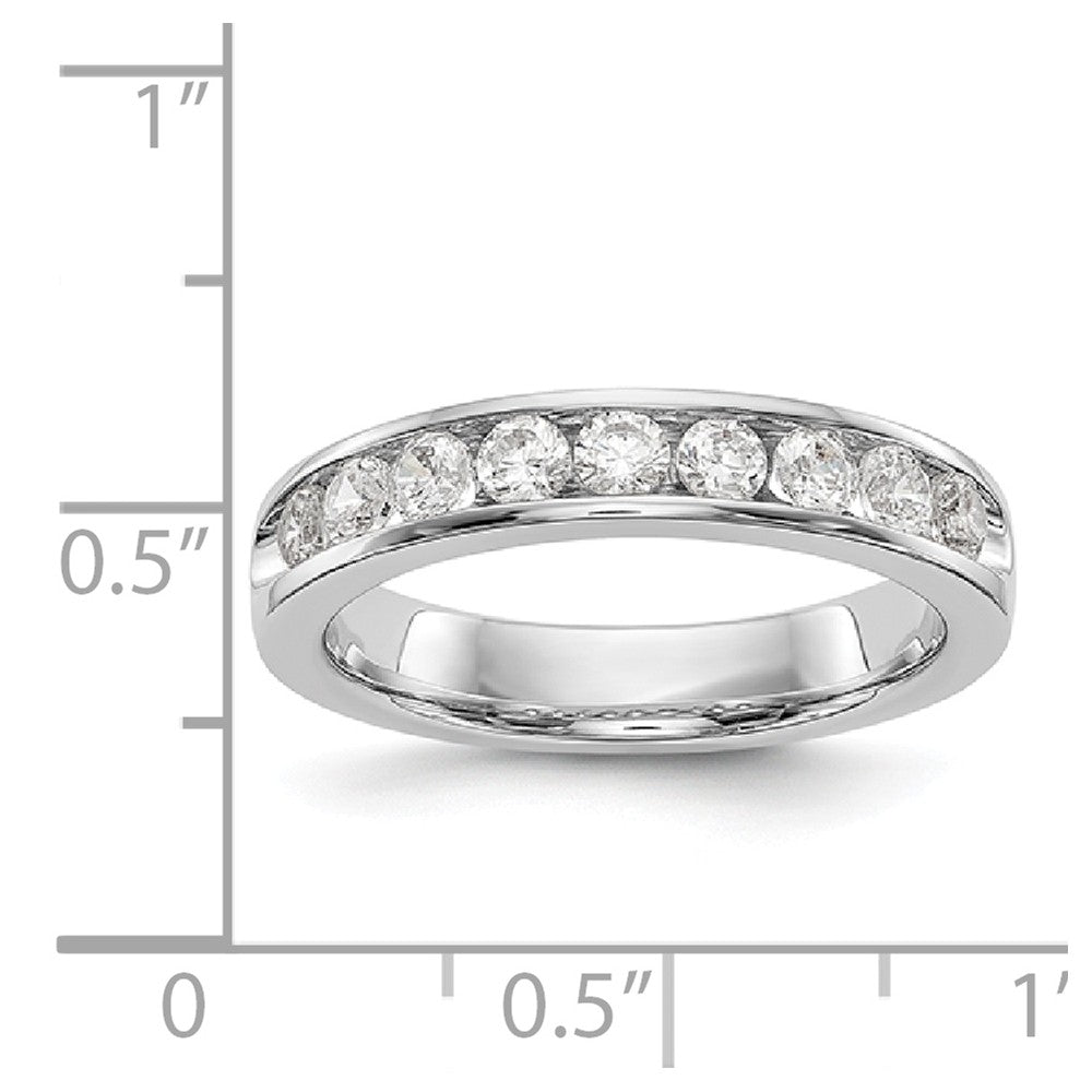 14K White Gold 9-Stone Diamond Channel Band