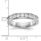14K White Gold 9-Stone 3/4 carat Round Diamond Complete Channel Band