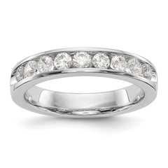 14K White Gold 9-Stone 3/4 carat Round Diamond Complete Channel Band - 6