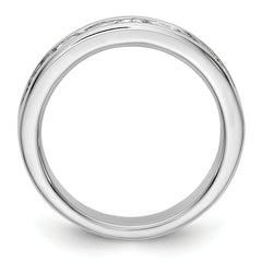 14K White Gold 9-Stone 7/8 carat Round Diamond Complete Channel Band