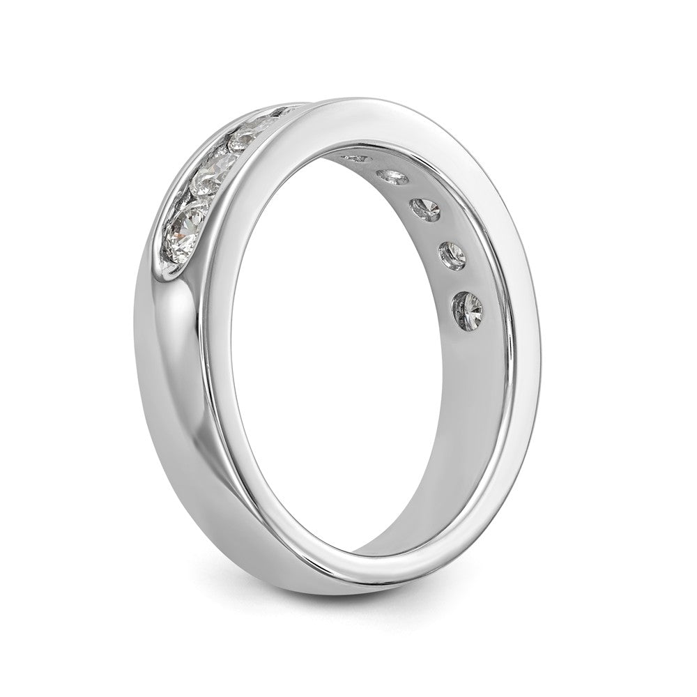 14K White Gold 9-Stone 7/8 carat Round Diamond Complete Channel Band - 6
