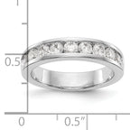 14K White Gold 9-Stone 7/8 carat Round Diamond Complete Channel Band