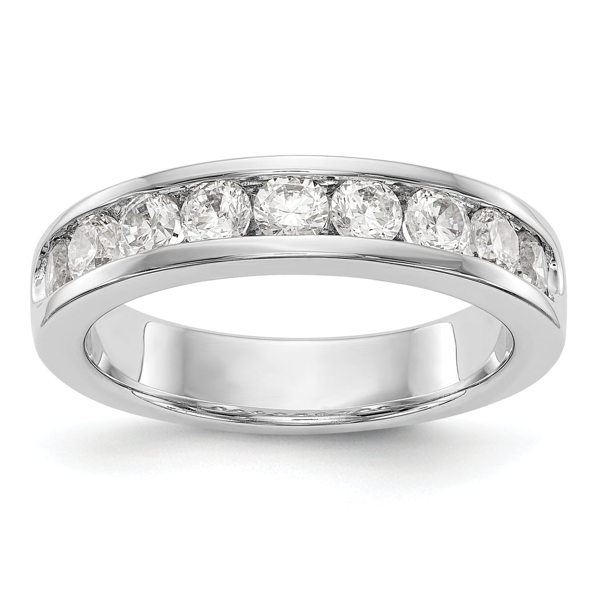 14K White Gold 9-Stone 7/8 carat Round Diamond Complete Channel Band - 6