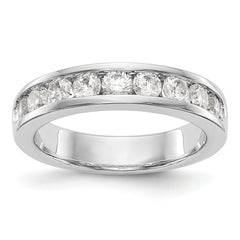 14K White Gold 9-Stone 7/8 carat Round Diamond Complete Channel Band - 6