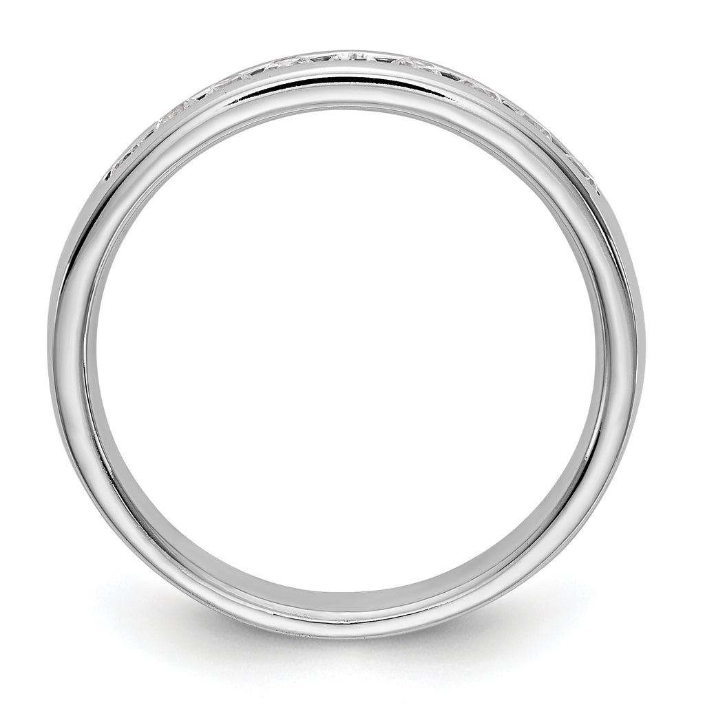 14K White Gold 9-Stone 1/4 carat Round Diamond Complete Channel Band