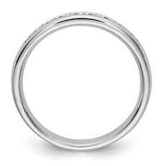 14K White Gold 9-Stone 1/4 carat Round Diamond Complete Channel Band