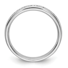 14K White Gold 9-Stone 1/4 carat Round Diamond Complete Channel Band - 6