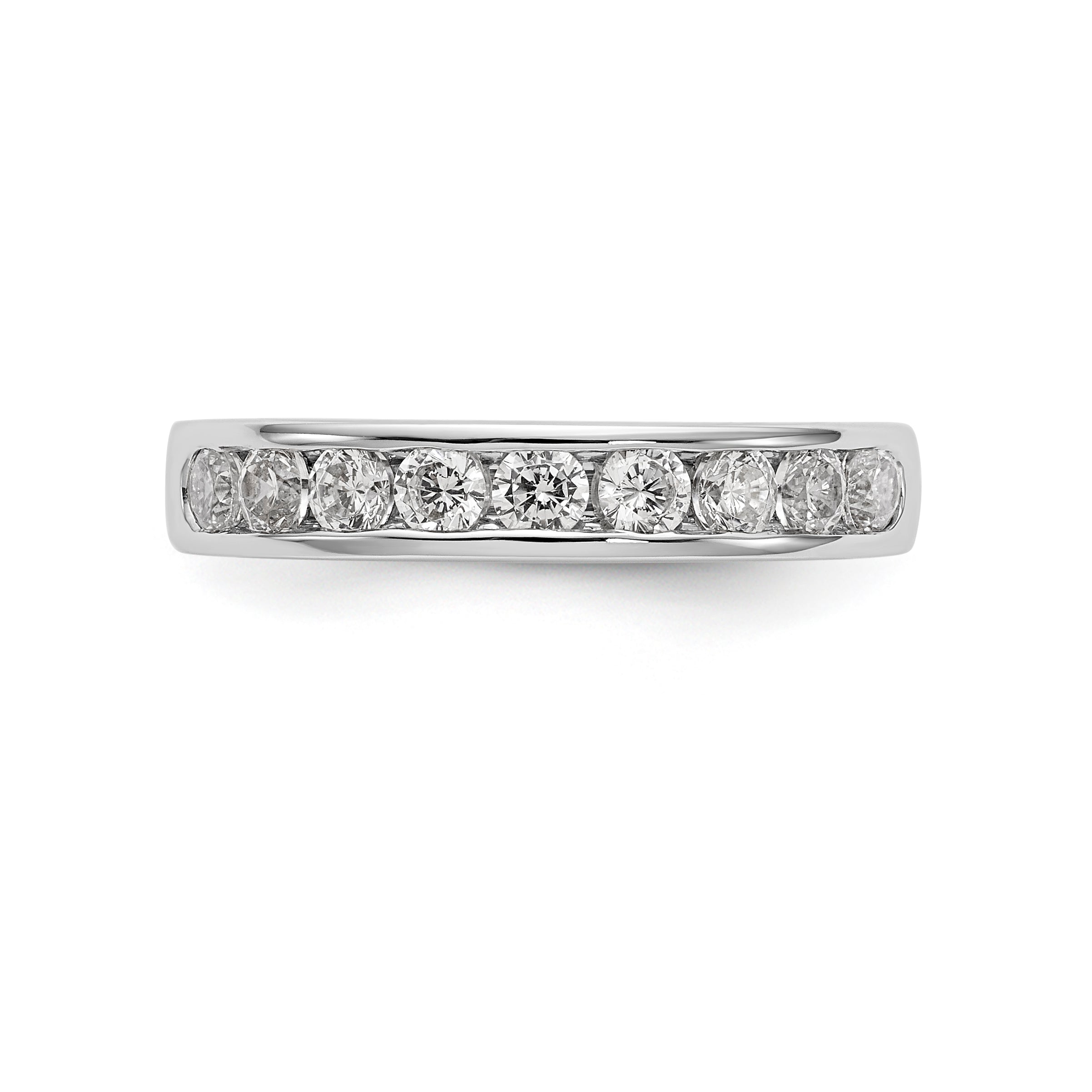 14K White Gold 9-Stone 1/4 carat Round Diamond Complete Channel Band - 6