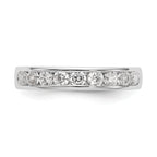 14K White Gold 9-Stone 1/4 carat Round Diamond Complete Channel Band