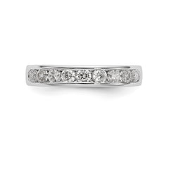 14K White Gold 9-Stone 1/4 carat Round Diamond Complete Channel Band - 6
