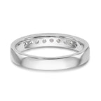14K White Gold 9-Stone 1/4 carat Round Diamond Complete Channel Band