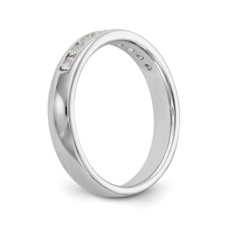 14K White Gold 9-Stone 1/4 carat Round Diamond Complete Channel Band - 6