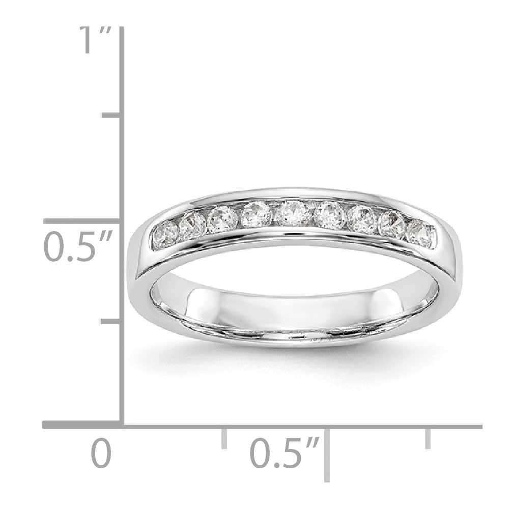 14K White Gold 9-Stone Diamond Channel Band