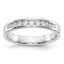 14K White Gold 9-Stone 1/4 carat Round Diamond Complete Channel Band