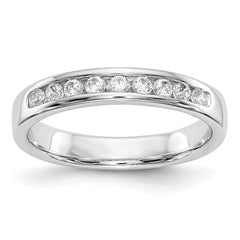 14K White Gold 9-Stone 1/4 carat Round Diamond Complete Channel Band - 6
