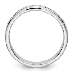 14K White Gold 9-Stone 1/3 carat Round Diamond Complete Channel Band