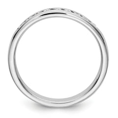 14K White Gold 9-Stone 1/3 carat Round Diamond Complete Channel Band - 6