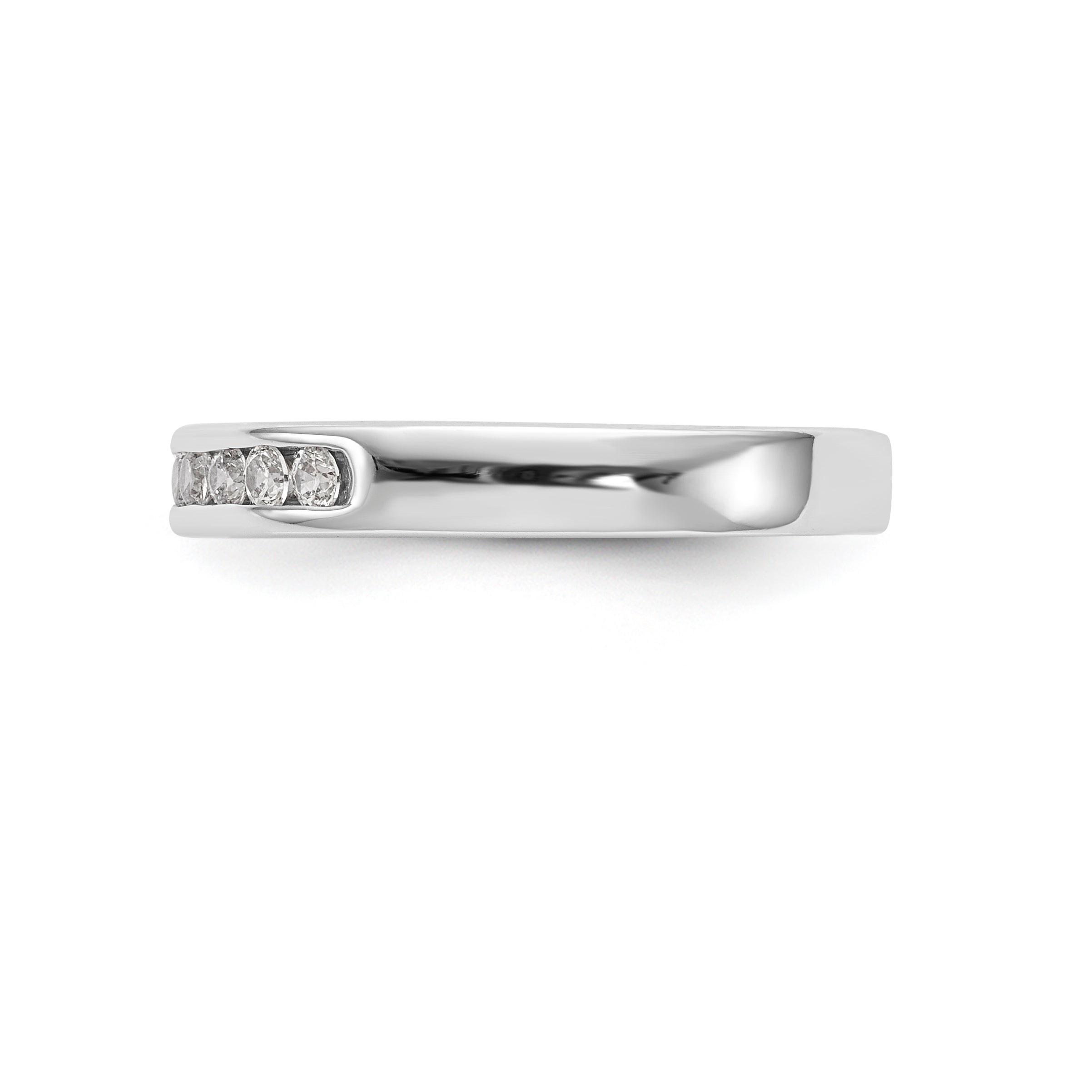14K White Gold 9-Stone 1/3 carat Round Diamond Complete Channel Band - 6