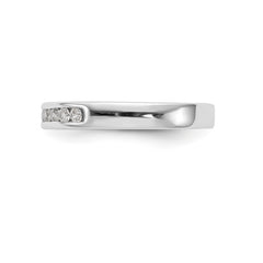 14K White Gold 9-Stone 1/3 carat Round Diamond Complete Channel Band - 6