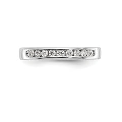 14K White Gold 9-Stone 1/3 carat Round Diamond Complete Channel Band - 6