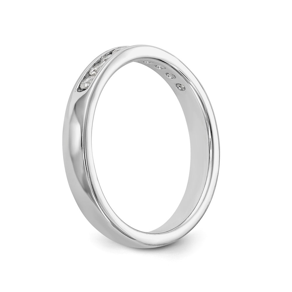 14K White Gold 9-Stone 1/3 carat Round Diamond Complete Channel Band - 6