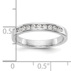 14K White Gold 9-Stone 1/3 carat Round Diamond Complete Channel Band