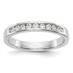 14K White Gold 9-Stone 1/3 carat Round Diamond Complete Channel Band - 6
