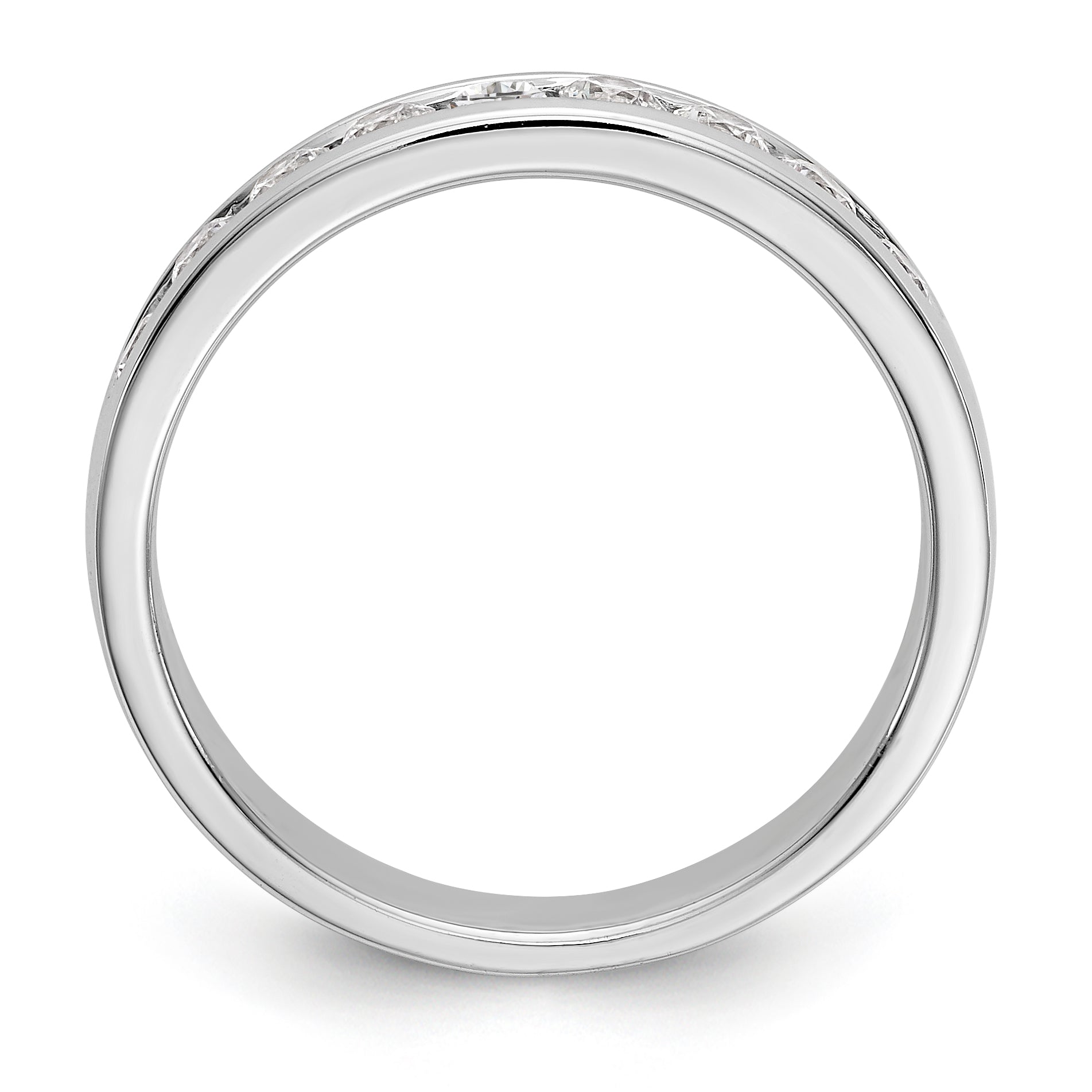 14K White Gold 9-Stone 1/2 carat Round Diamond Complete Channel Band - 6