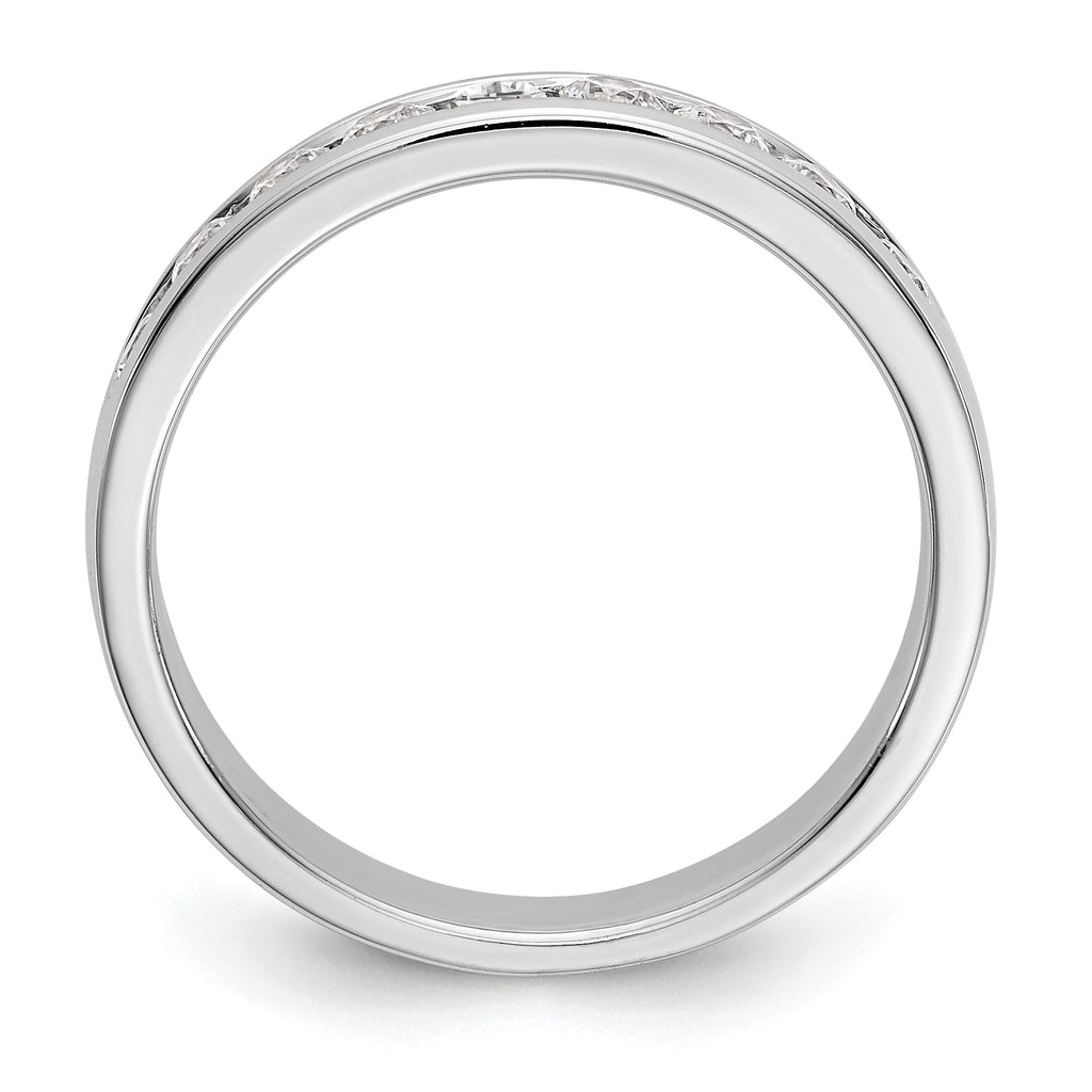 14K White Gold 9-Stone 1/2 carat Round Diamond Complete Channel Band