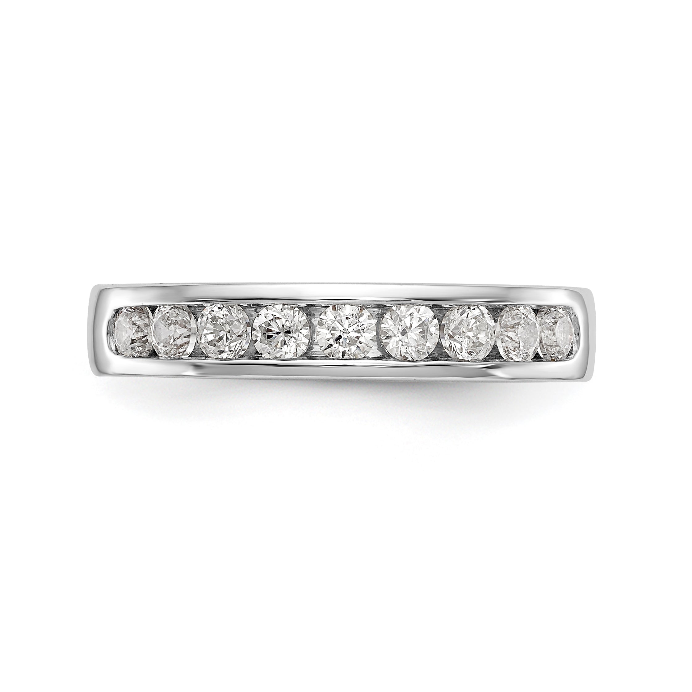14K White Gold 9-Stone 1/2 carat Round Diamond Complete Channel Band - 6