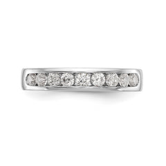 14K White Gold 9-Stone 1/2 carat Round Diamond Complete Channel Band - 6