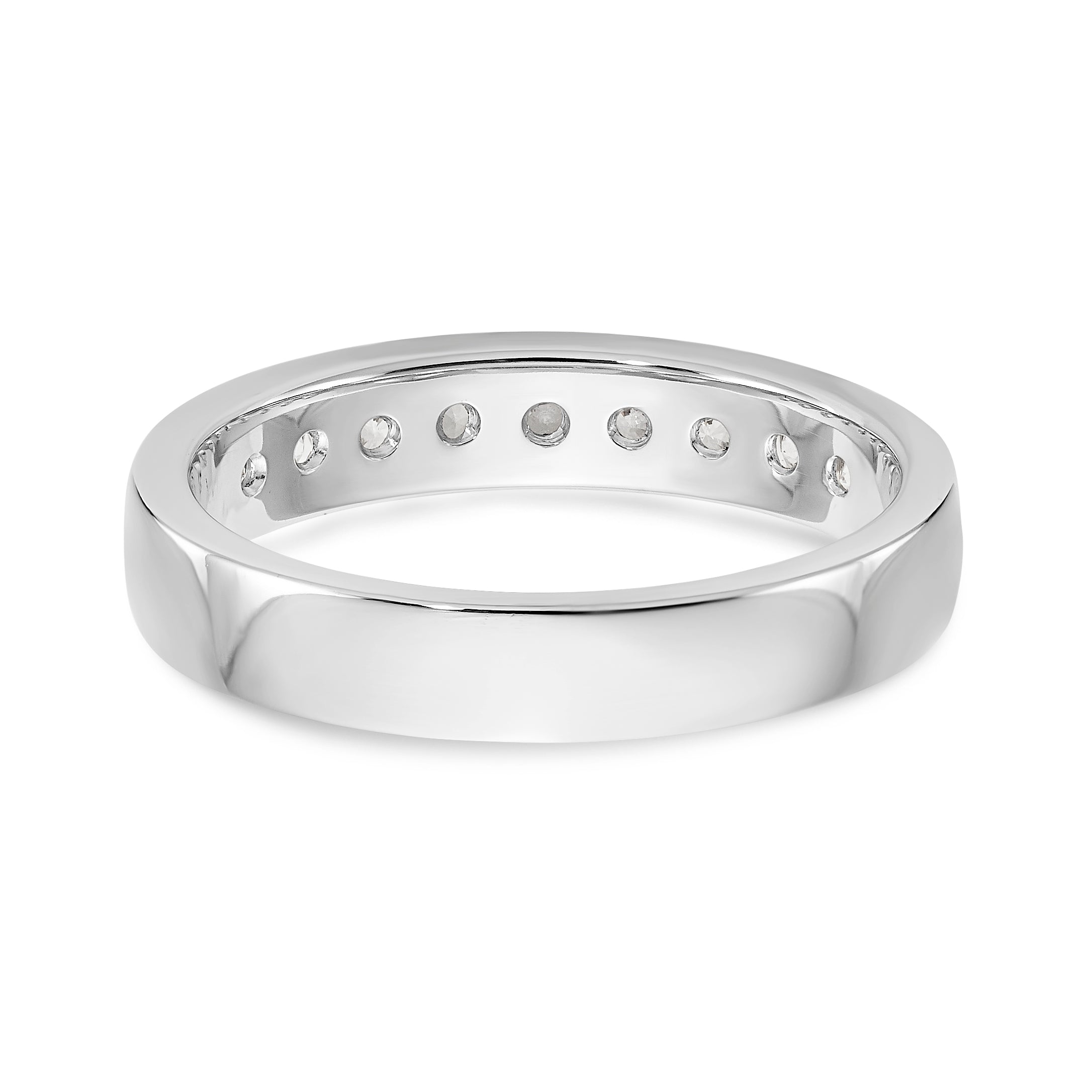 14K White Gold 9-Stone 1/2 carat Round Diamond Complete Channel Band - 6