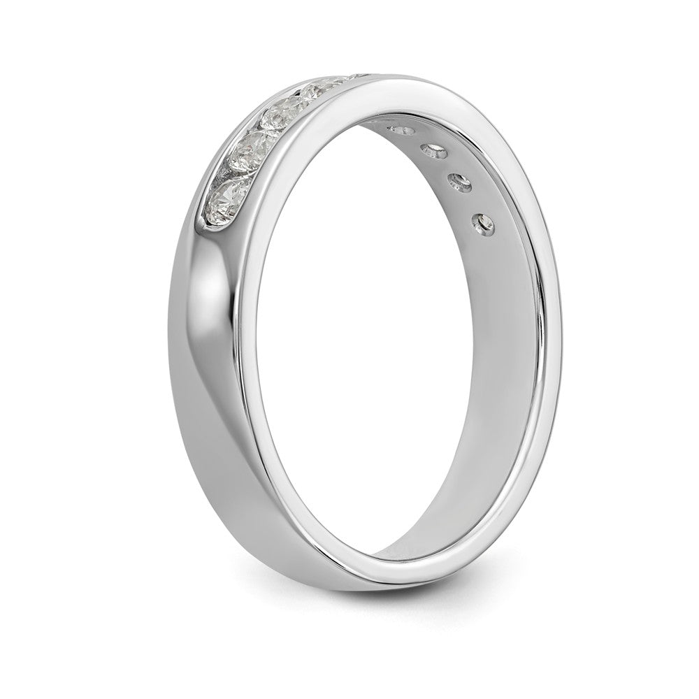 14K White Gold 9-Stone 1/2 carat Round Diamond Complete Channel Band - 6