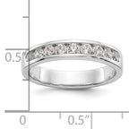 14K White Gold 9-Stone 1/2 carat Round Diamond Complete Channel Band