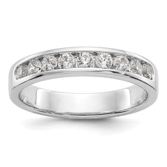 14K White Gold 9-Stone 1/2 carat Round Diamond Complete Channel Band - 6