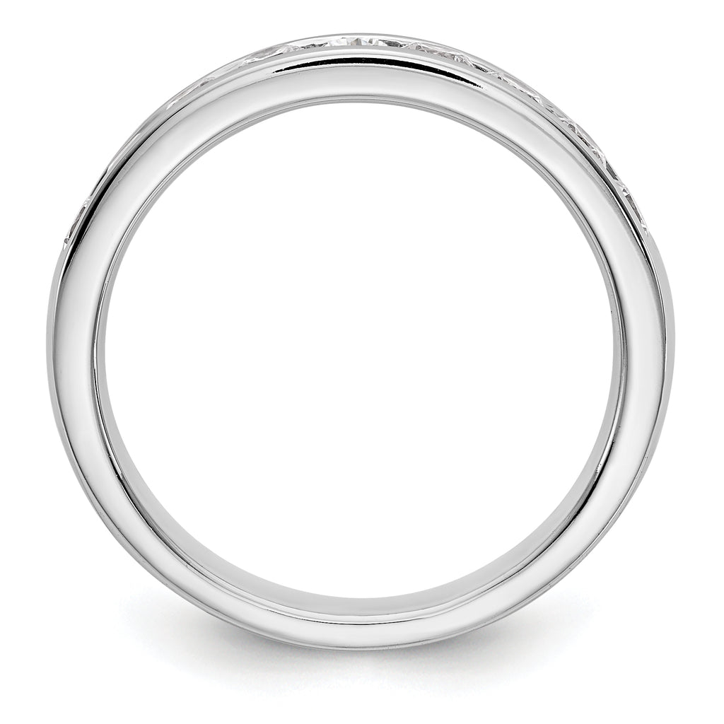 14K White Gold 9-Stone 3/4 carat Round Diamond Complete Channel Band